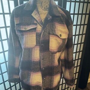 Fashion Nova Purple Plaid Shirt Jacket